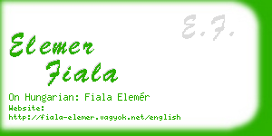 elemer fiala business card