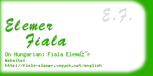 elemer fiala business card